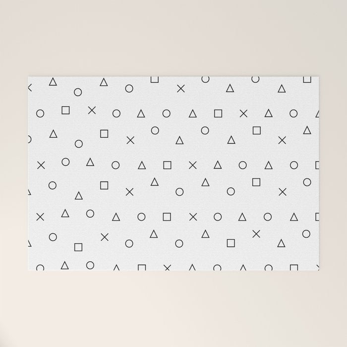 gaming pattern - gamer design - playstation controller symbols Welcome Mat Gallery Image 1