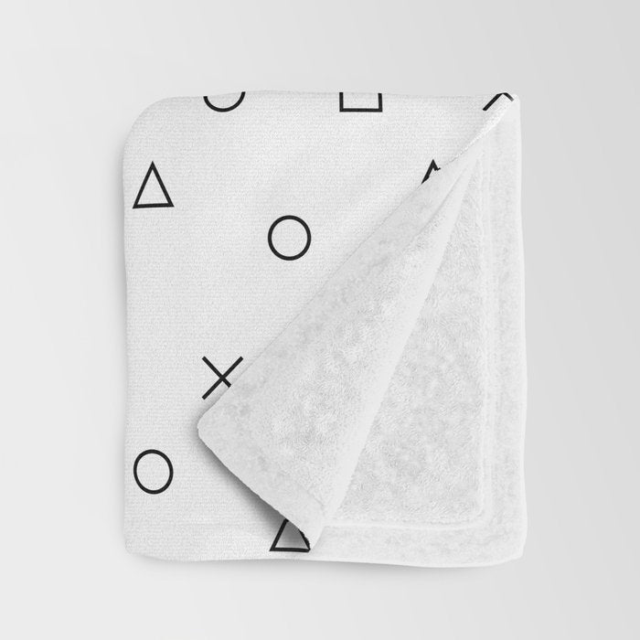 gaming pattern - gamer design - playstation controller symbols Throw Blanket Gallery Image 3