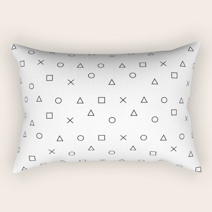 gaming pattern - gamer design - playstation controller symbols Rectangular Pillow Gallery Image 2
