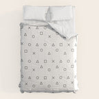 gaming pattern - gamer design - playstation controller symbols Comforter Gallery Image 6
