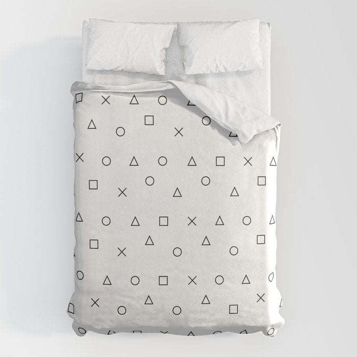 gaming pattern - gamer design - playstation controller symbols Duvet Cover Gallery Image 1