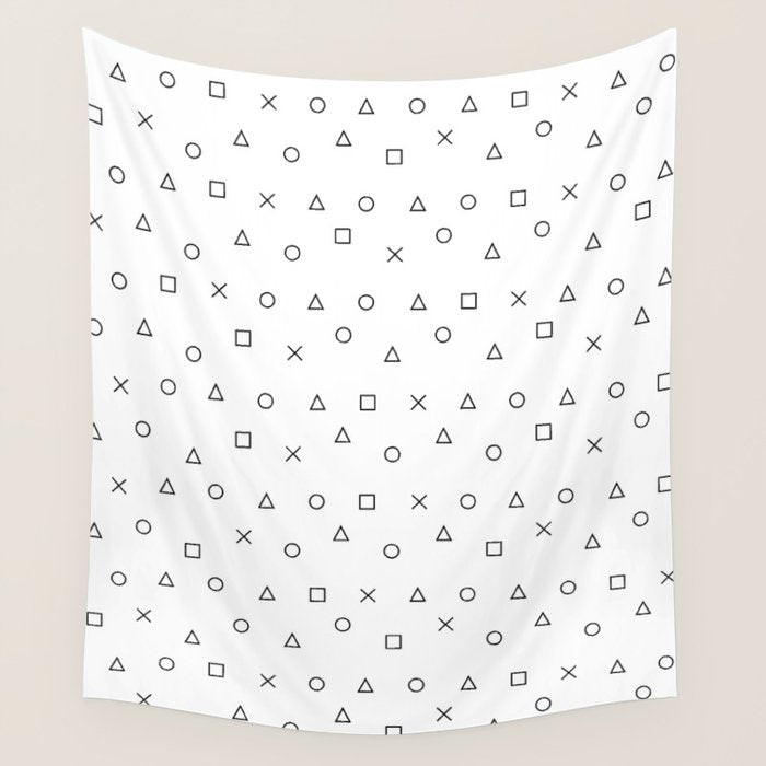 gaming pattern - gamer design - playstation controller symbols Wall Tapestry Gallery Image 4