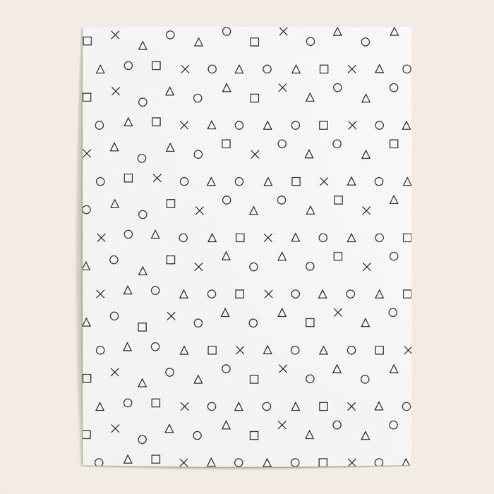 gaming pattern - gamer design - playstation controller symbols Poster Gallery Image 1