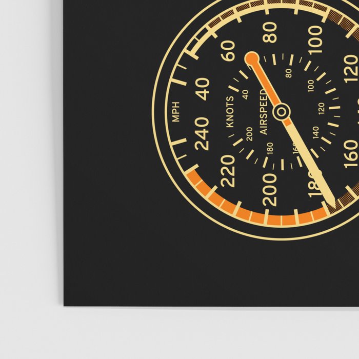 Aircraft Flight Instruments - 6 Pack Black Poster Gallery Image 3