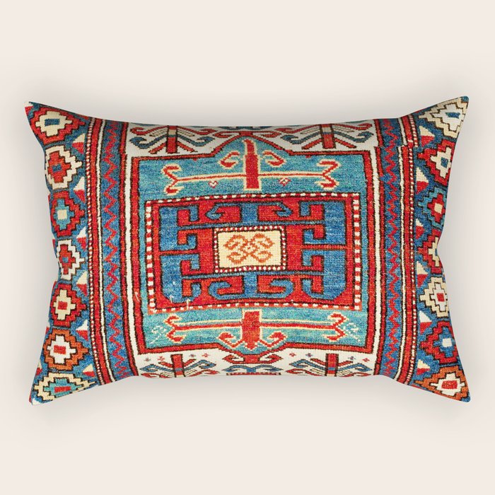 Karabagh South Caucasus Rug Print Rectangular Pillow Gallery Image 1