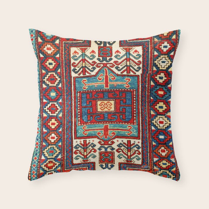 Karabagh South Caucasus Rug Print Throw Pillow Gallery Image 6