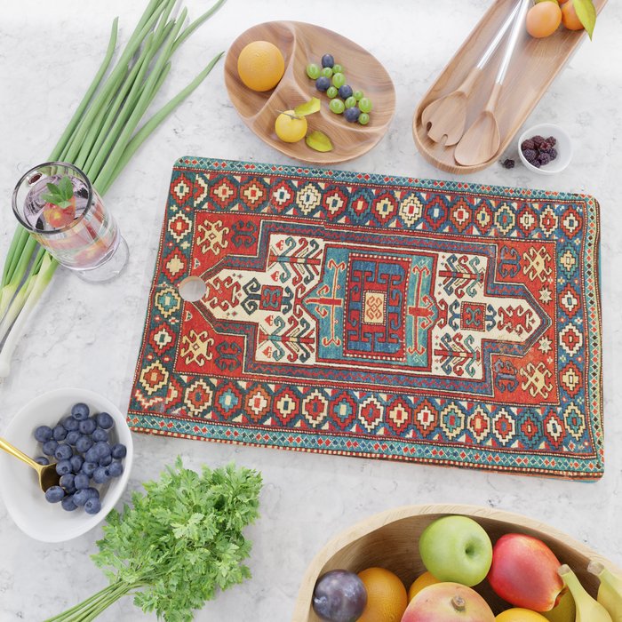 Karabagh South Caucasus Rug Print Cutting Board Gallery Image 2