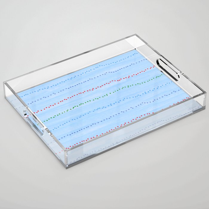 Minimal Doodle Dots in Sky Blue Acrylic Tray Gallery Image 1