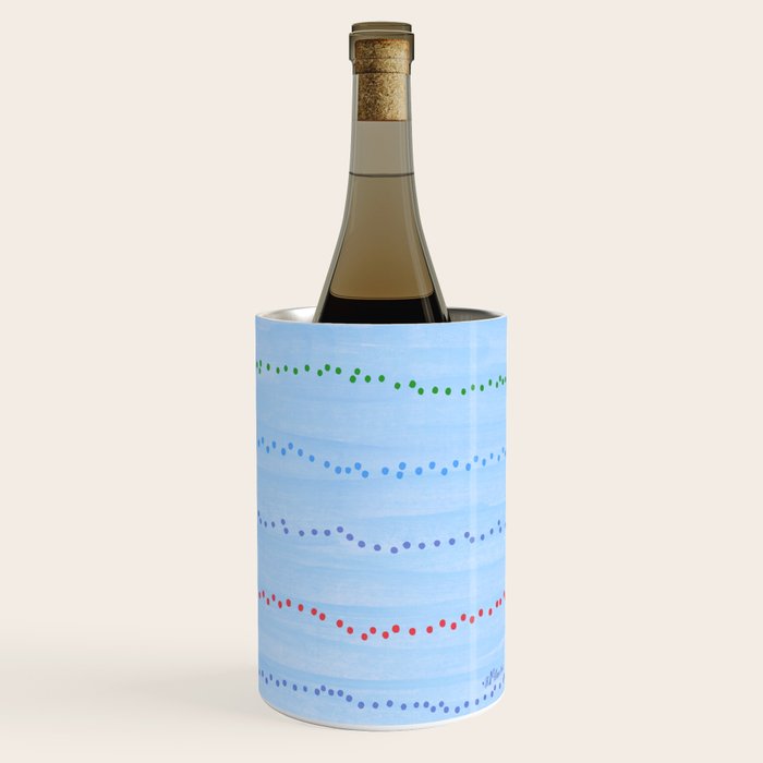 Minimal Doodle Dots in Sky Blue Wine Chiller Gallery Image 3
