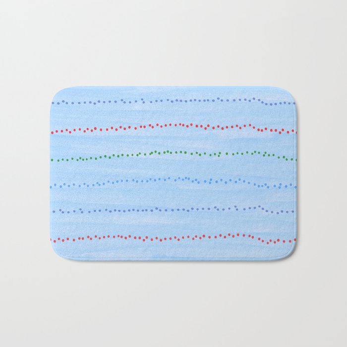 Minimal Doodle Dots in Sky Blue Bath Mat Gallery Image 1