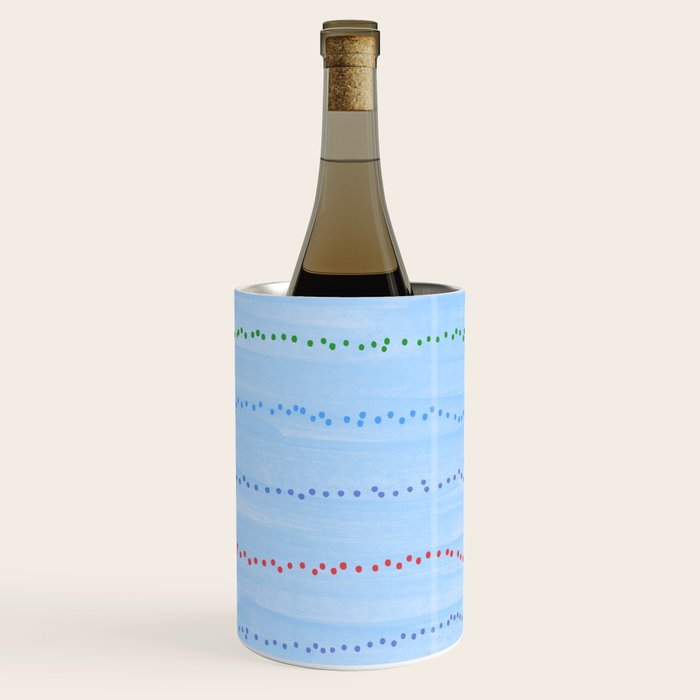 Minimal Doodle Dots in Sky Blue Wine Chiller Gallery Image 1