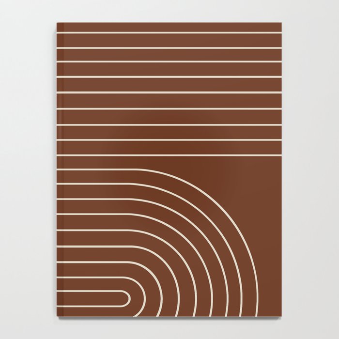 Minimal Line Curvature XIX Brick Red Mid Century Modern Arch Abstract Notebook Gallery Image 4
