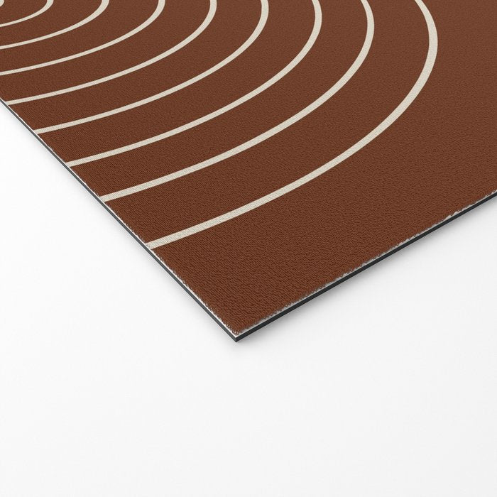Minimal Line Curvature XIX Brick Red Mid Century Modern Arch Abstract Welcome Mat Gallery Image 2