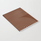 Minimal Line Curvature XIX Brick Red Mid Century Modern Arch Abstract Notebook Gallery Image 2