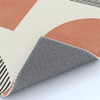 Abstract Lines Composition - Orange Brown Rug Gallery Image 4