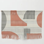 Abstract Lines Composition - Orange Brown Wall Hanging Gallery Image 1