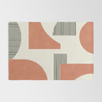 Abstract Lines Composition - Orange Brown Rug Gallery Image 2