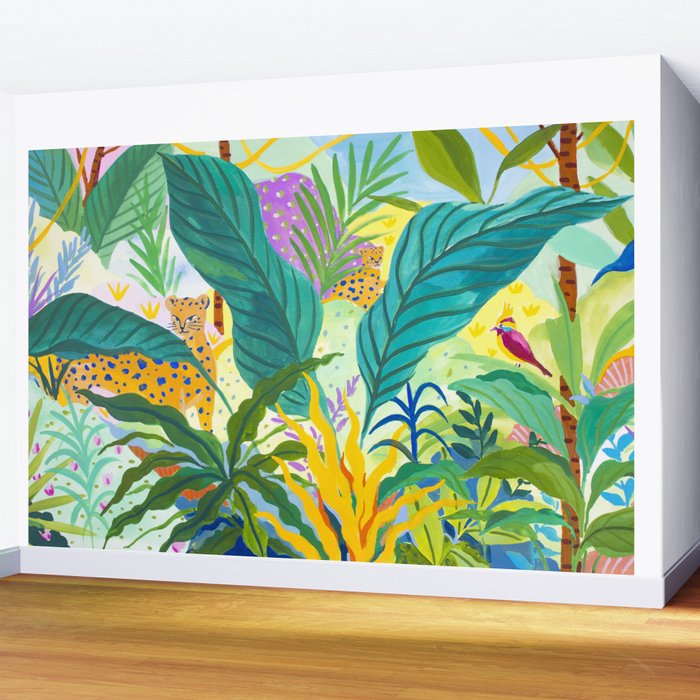 Paradise Jungle Wall Mural Gallery Image 2
