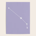 Aries Zodiac Star Constellation Line Art Pastel Lavender Poster Gallery Image 4
