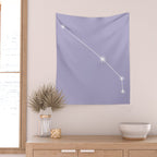 Aries Zodiac Star Constellation Line Art Pastel Lavender Wall Tapestry Gallery Image 2