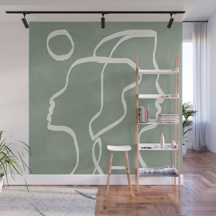 Abstract Faces Wall Mural Gallery Image 1