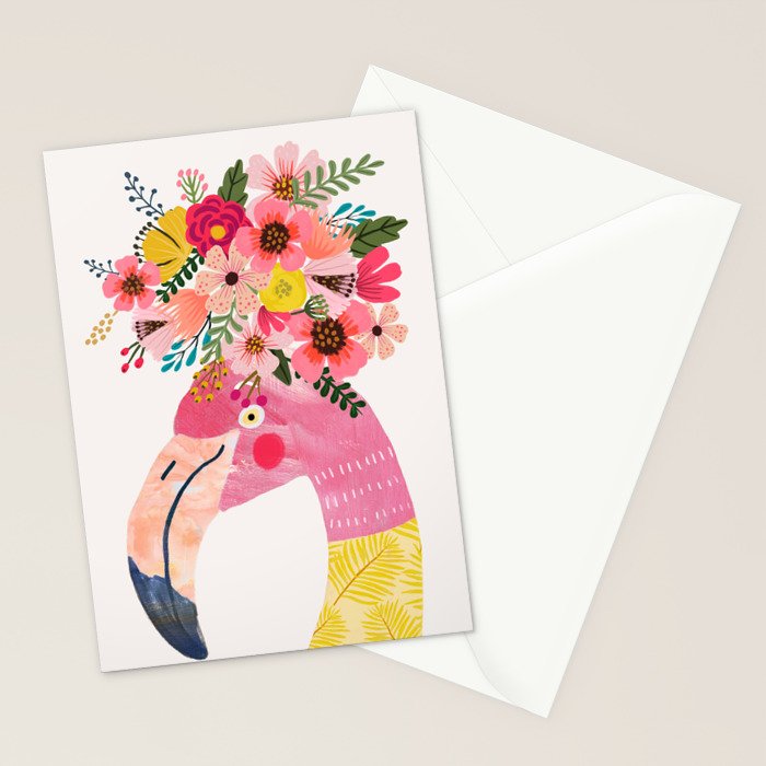 Happy Flamingo Stationery Card Gallery Image 2