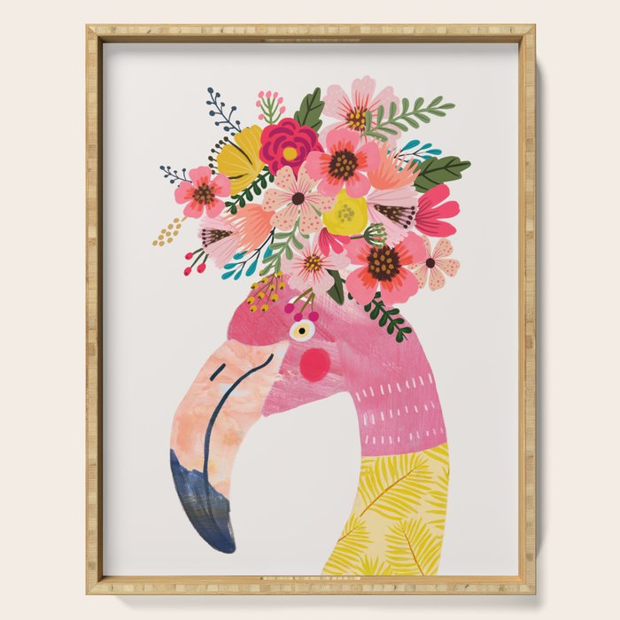 Happy Flamingo Serving Tray Gallery Image 1