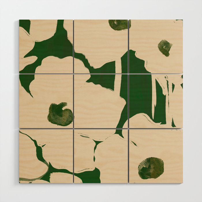 Abstract Flowers 3 Wood Wall Art Gallery Image 1