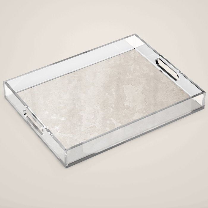 tan plaster stone finish look Acrylic Tray Gallery Image 1