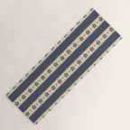 Blue Stripes And Flowers Yoga Mat Gallery Image 1