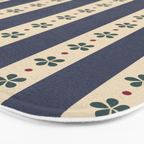 Blue Stripes And Flowers Bath Mat Gallery Image 3
