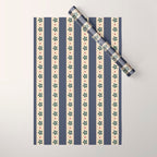 Blue Stripes And Flowers Wrapping Paper Gallery Image 1