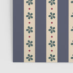 Blue Stripes And Flowers Poster Gallery Image 3
