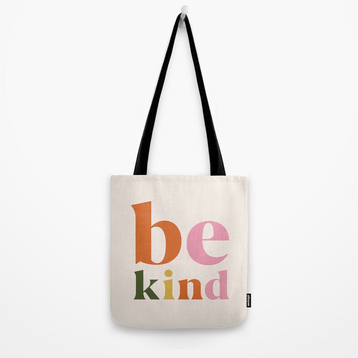 Be kind colorful retro Tote Bag Gallery Image 2