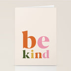 Be kind colorful retro Stationery Card Gallery Image 2