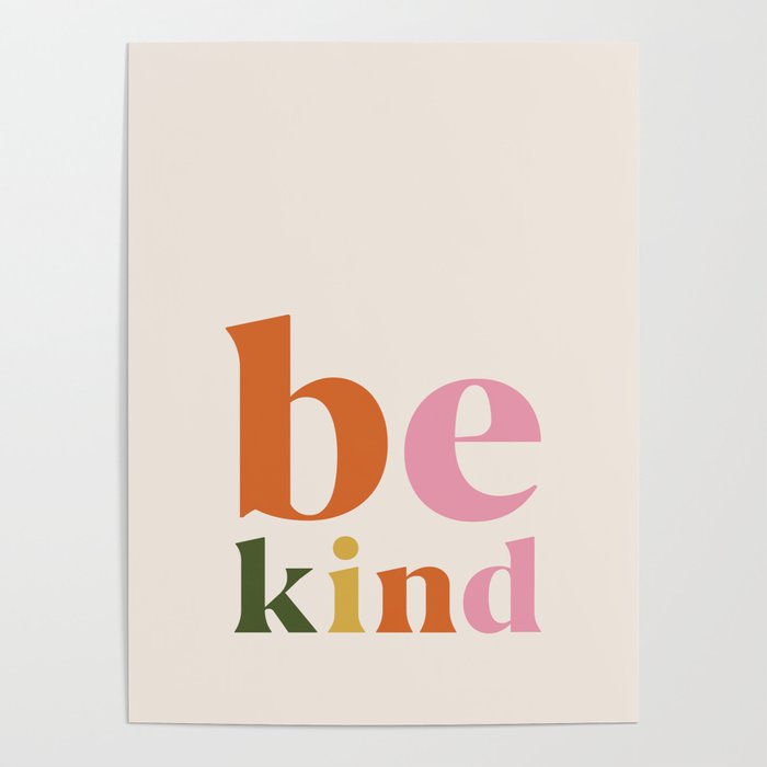 Be kind colorful retro Poster Gallery Image 4