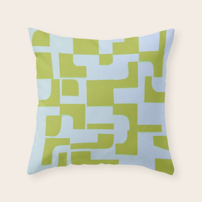 Abstract in Kiwi Throw Pillow Gallery Image 1