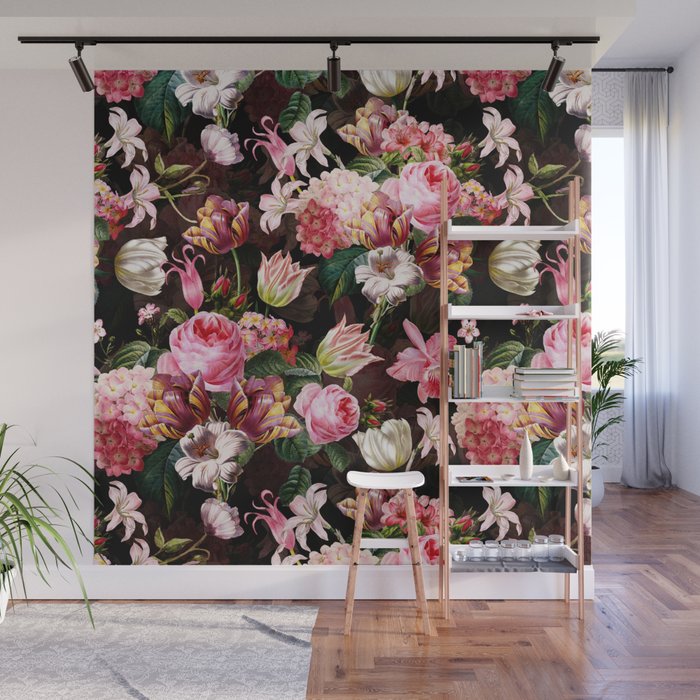 Vintage & Shabby Chic - Midnight Rose Garden Wall Mural Gallery Image 1
