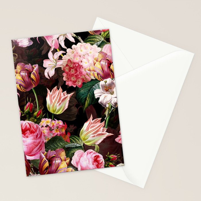 Vintage & Shabby Chic - Midnight Rose Garden Stationery Card Gallery Image 2