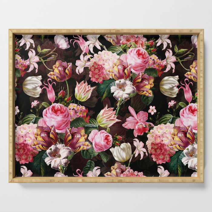 Vintage & Shabby Chic - Midnight Rose Garden Serving Tray Gallery Image 1