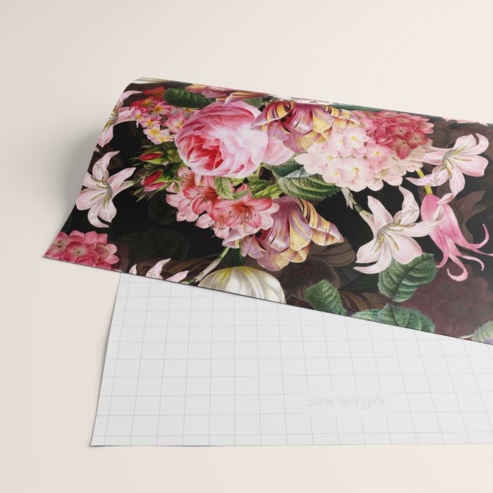 Vintage & Shabby Chic - Midnight Rose Garden Wrapping Paper Gallery Image 2