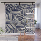 Navy Blue Striped Pattern #2 Wall Mural Gallery Image 1