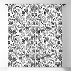 Bountiful Bouquet Black Watercolor Window Curtain Gallery Image 5