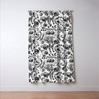 Bountiful Bouquet Black Watercolor Window Curtain Gallery Image 3