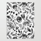 Bountiful Bouquet Black Watercolor Poster Gallery Image 4