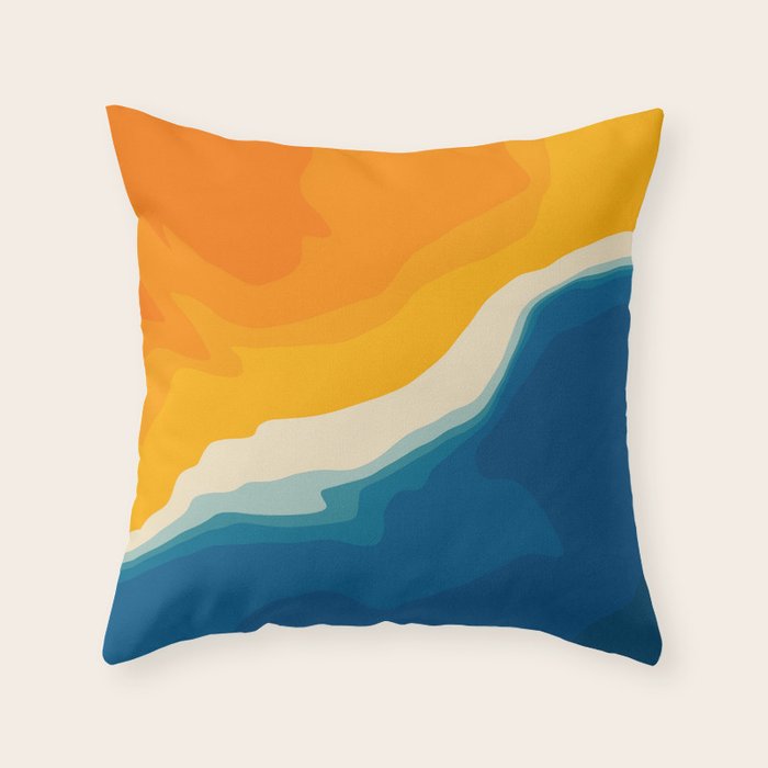 Seascape aerial view Throw Pillow Gallery Image 1