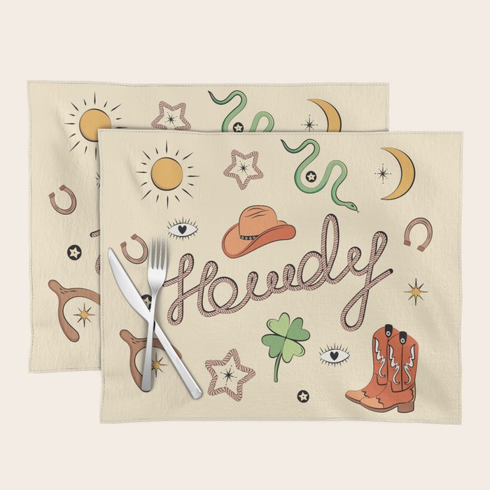 Howdy - Lucky Western Charms Placemat Gallery Image 1