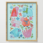 Winter Forest Woodland Animals in Arctic Blue Serving Tray Gallery Image 1