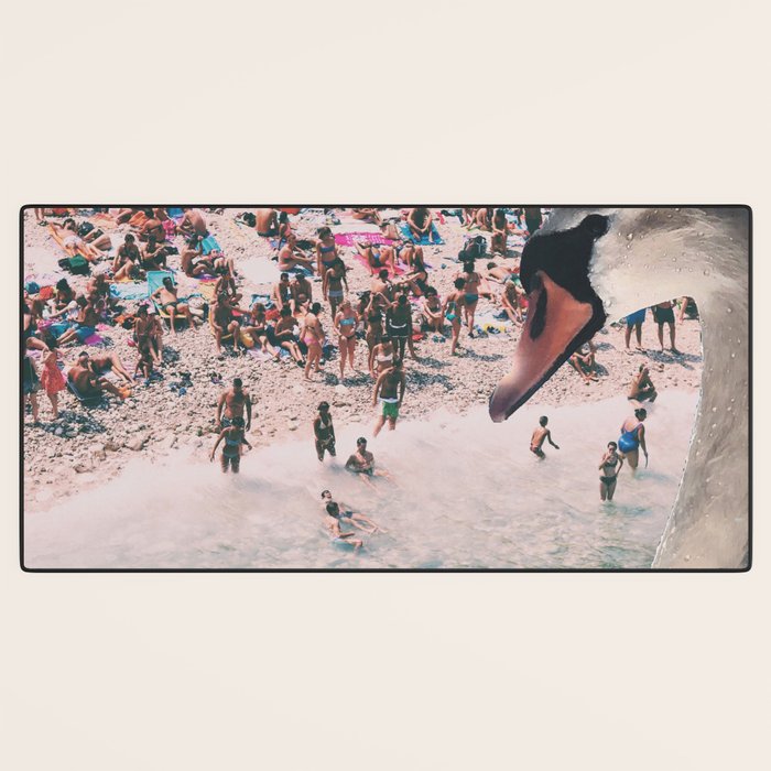 Swan on the Beach Desk Mat Gallery Image 3