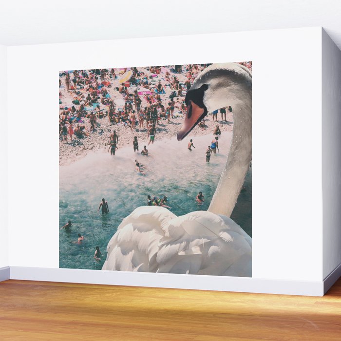 Swan on the Beach Wall Mural Gallery Image 2